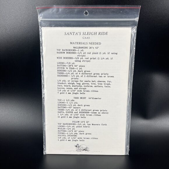 Country Appliques Santa’s Sleigh Ride Tree Skirt Quilt Pattern CA-63 - Picture 4 of 4